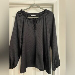 LC Lauren Conrad Black Polka Dot Blouse